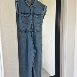Blank NYC Light Blue Denim Jumpsuit